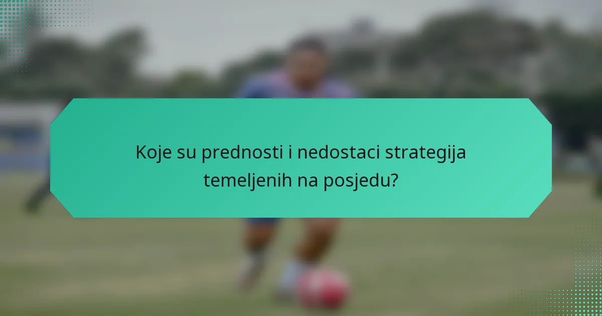 Koje su prednosti i nedostaci strategija temeljenih na posjedu?