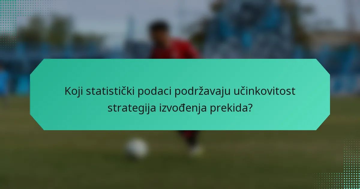 Koji statistički podaci podržavaju učinkovitost strategija izvođenja prekida?
