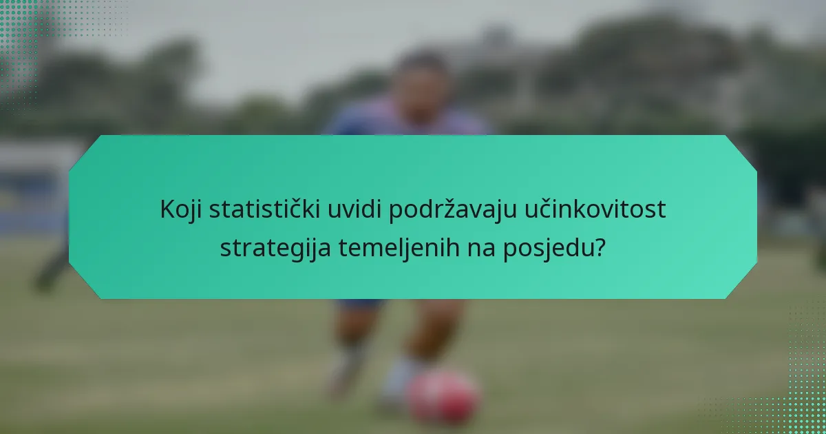 Koji statistički uvidi podržavaju učinkovitost strategija temeljenih na posjedu?