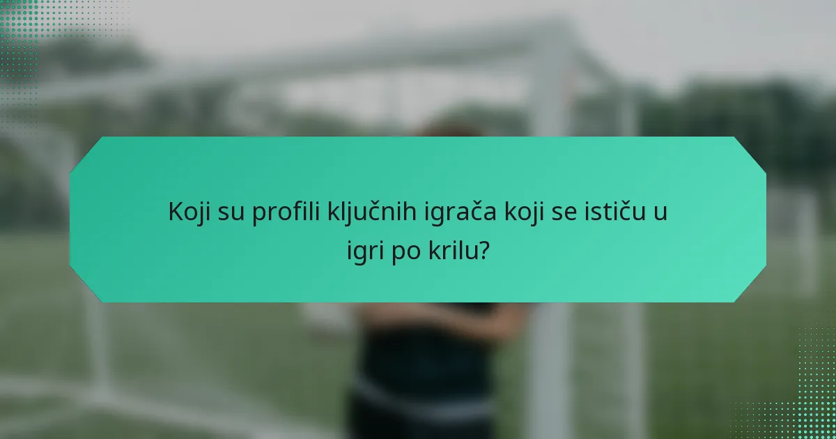 Koji su profili ključnih igrača koji se ističu u igri po krilu?